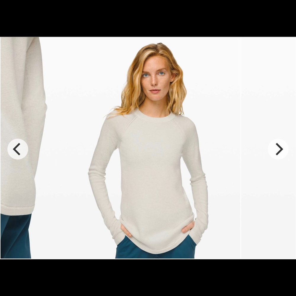 NEW! LULULEMON Sit In Lotus Sweater - Heathered Light Ivory - Size 10